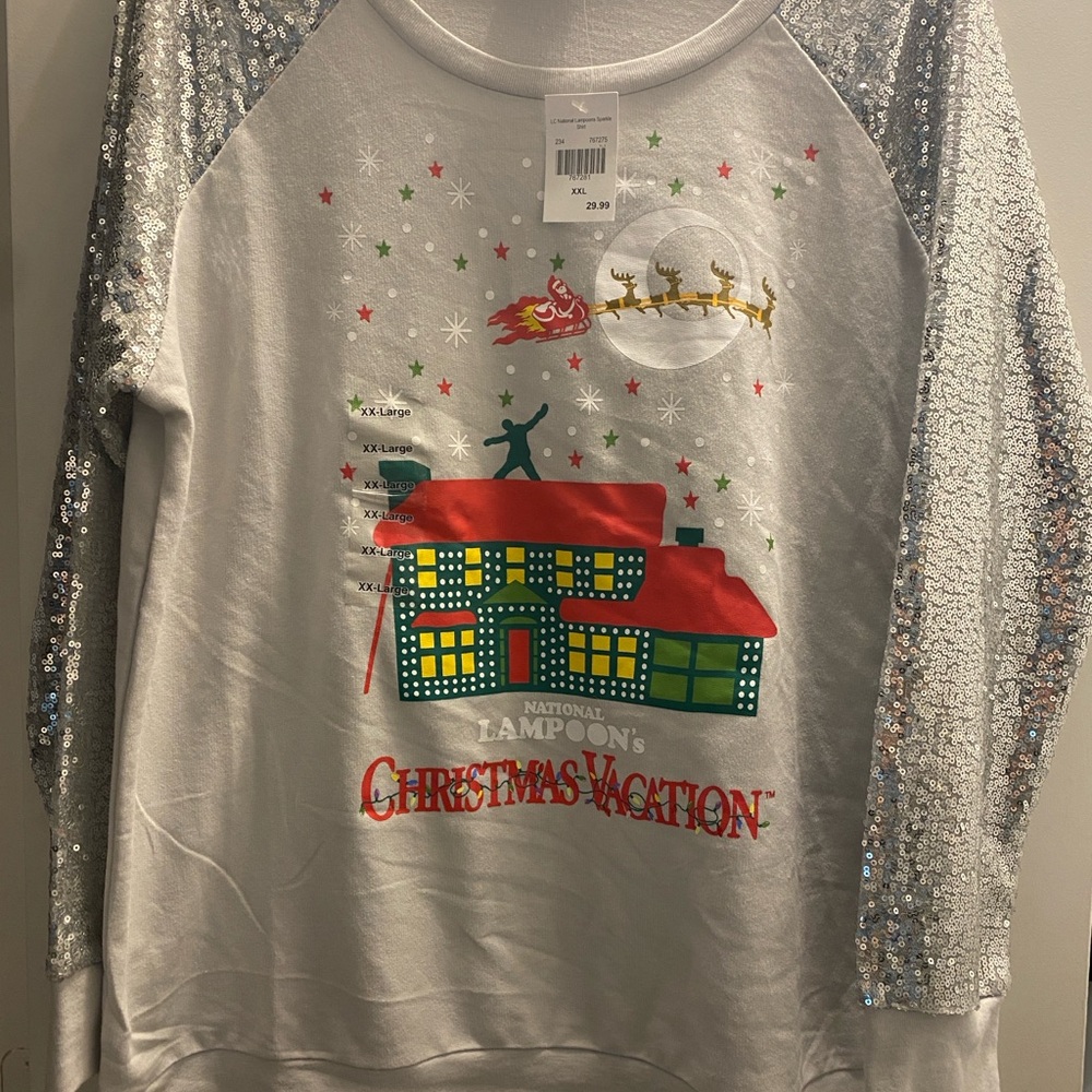 Christmas Vacation Sequin Sleeve Sweatshirt